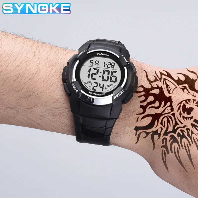 SYNOKE Outdoor Sport Digital Watch Men Sports Watches For men Running Stopwatch Military LED Electronic Clock Wrist Watches Men running shooting targets digital shooting targets auto reset electronic scoring toys auto reset digital targets for blaster guns