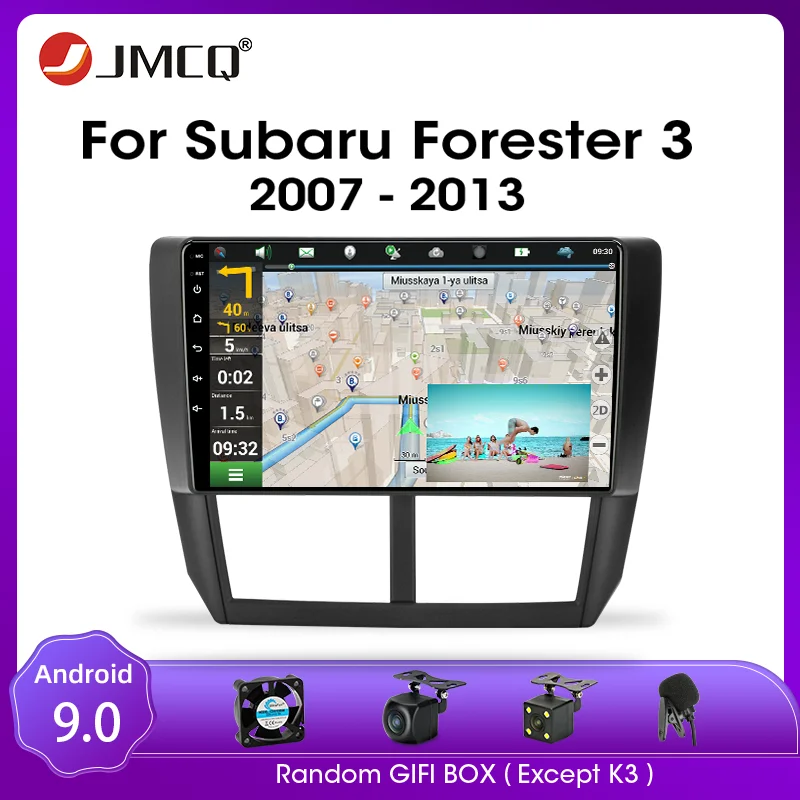 JMCQ T9 RDS DSP Andriod 9.0 For Subaru Forester 3 SH 2007-2013 Car Radio Multimedia Player GPS Navigaion 2Din 4+64G Split Screen
