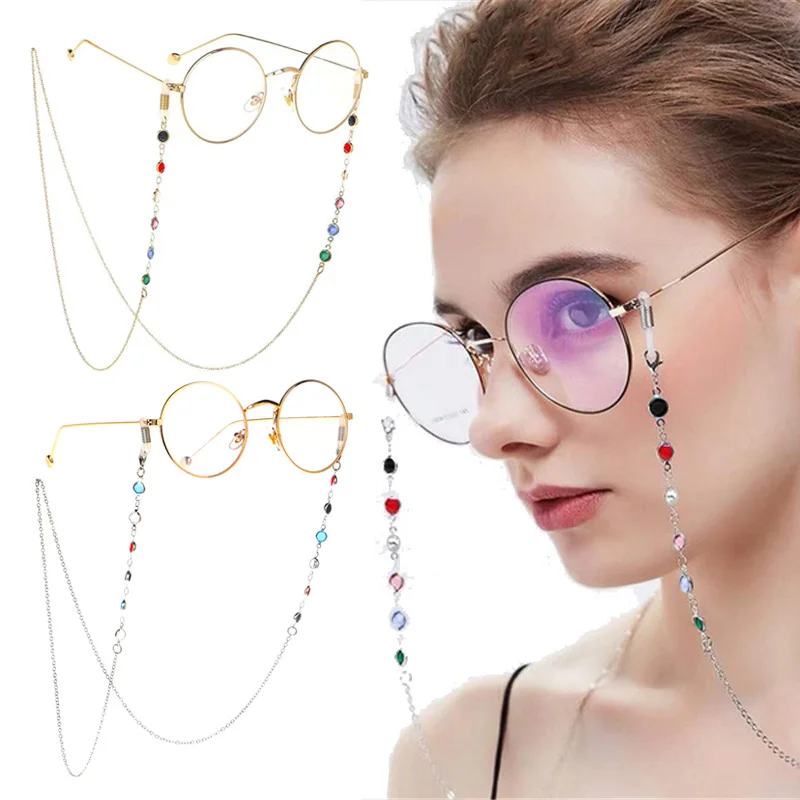 Fashion Elegant Glasses Chain Holder 3 Colors Glass Beads 