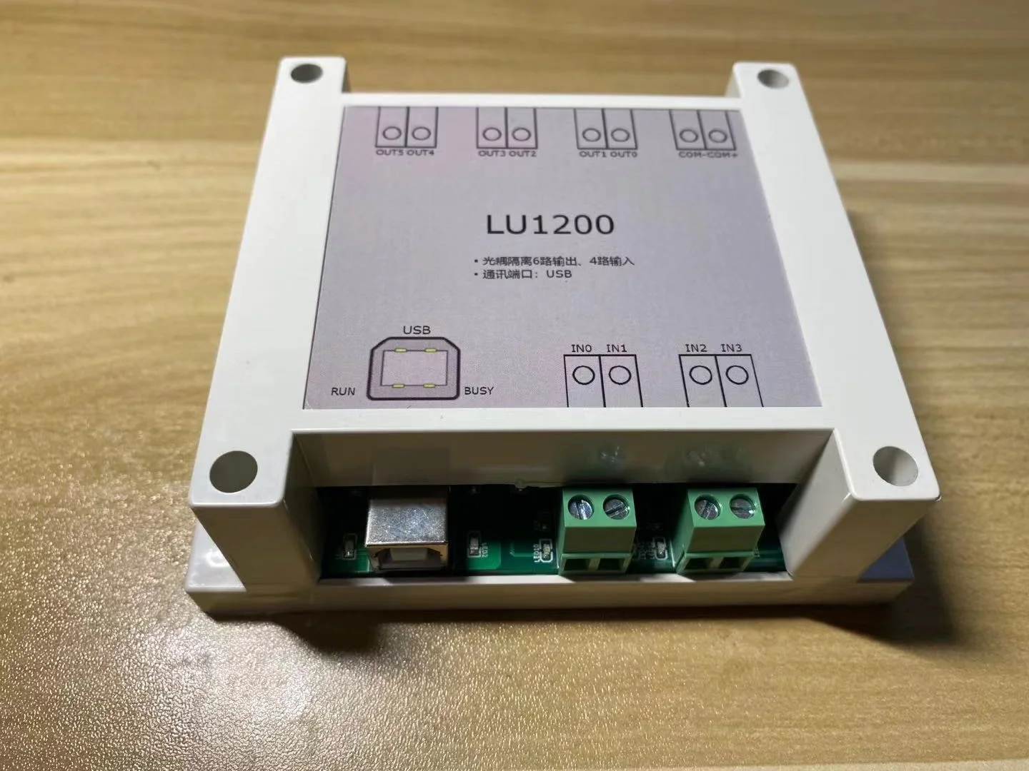 

USB to Digital IO Optocoupler Isolation 4 Input 6 Output Industrial Control with Guide Rail Linux Android Mac