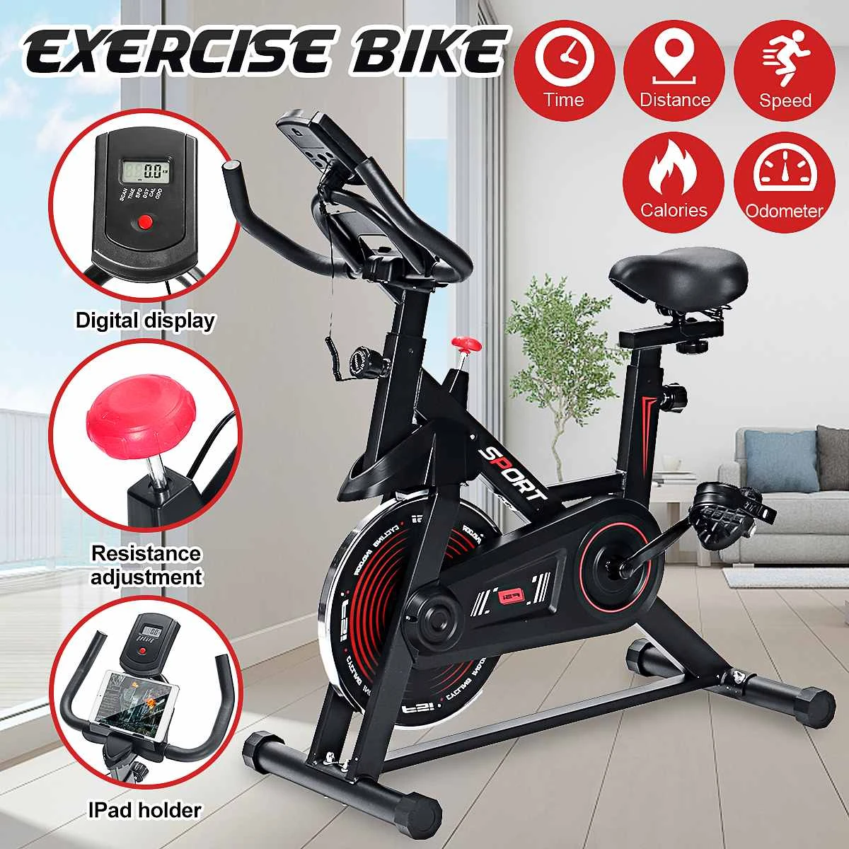 Exercise Bike Gym Bicycle Cycling Cardio Workout Fitness Machine Calorie Burning