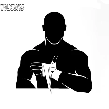 

Volkrays Fashion Car Sticker Boxing Martial Arts Sports Accessories Reflective Sunscreen Vinyl Decal Black/Silver,13cm*12cm