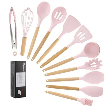 

Silicone Kitchenware Cooking Utensils Set Heat Resistant Kitchen Non-Stick Cooking Utensils Baking Tools With Storage Box Tools