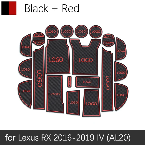 Red Противоскользящими резиновыми затворный слот коврик для Lexus RX 300 200 т 450h RX200t RX300 RX450h автомобильные аксессуары наклейки - Название цвета: Red