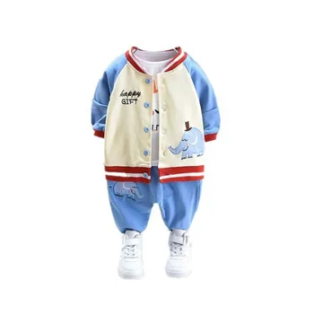 

Baby Boys Cotton Clothes Spring Autumn Children Cartoon Letter Shirts Jacket Pants 3Pcs/sets Out Kids Fashion Toddler Tracksuits