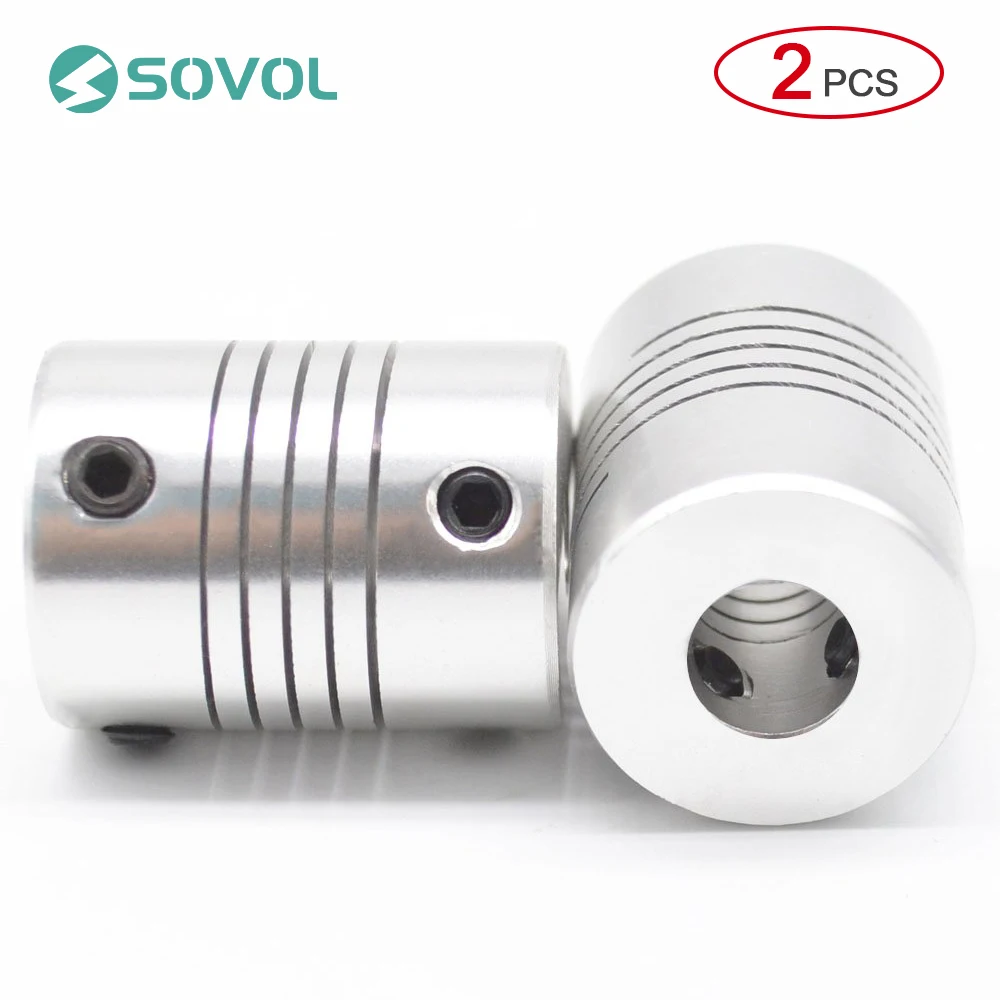

2pcs High Quality Flexible Shaft Couplings 5*8*25mm Aluminium CNC Steppe Motor Coupler Connector Shaft Coupler for 3D Printer
