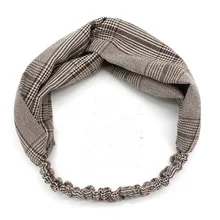 Лесной дом, стиль знаменитостей, ободок для волос, Южная Корея, хипстер, аксессуары для волос из ткани, английская клетка, большие ободки, перекрестная повязка для волос
