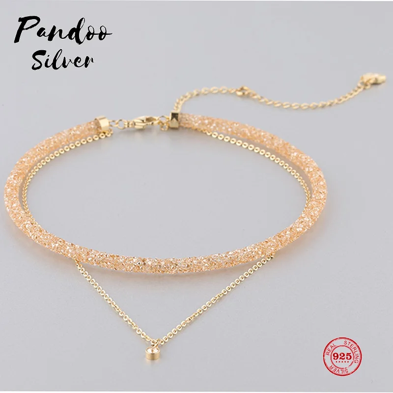 

Fashion Charm Pure 925 Silver Original 1:1 Copy, Simple Design Short Clavicle Chain Wild Necklace Female Luxury Jewelry Gifts