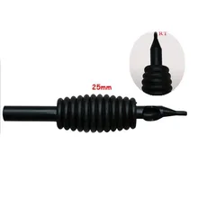 25 мм одноразовая Татуировка Gips силиконовая Черная рукоятка Облегающий комбинезон Rt FT круглые иглы Советы тело искусство стерилизованный для татуировки машины инструменты