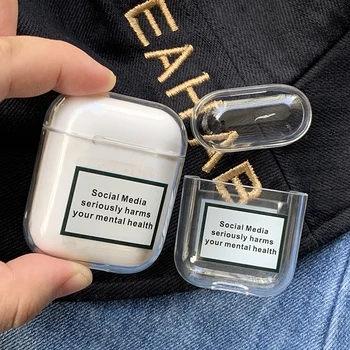 

Instagram Social Media seriously harms your mental health hard PC Bluetooth Wireless Earphone cover For Apple AirPods 1 2 case