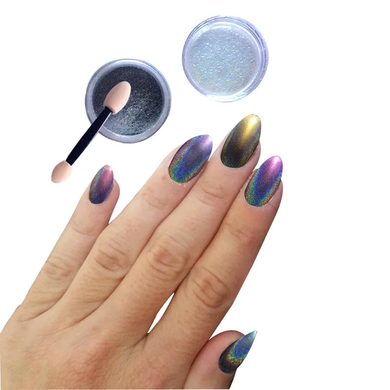 

XCS001 Nails Art Dip Powder twdSet Nail GlitterNail Polish Holographic Manicure Dry Chrome Pigment Dipping Powder