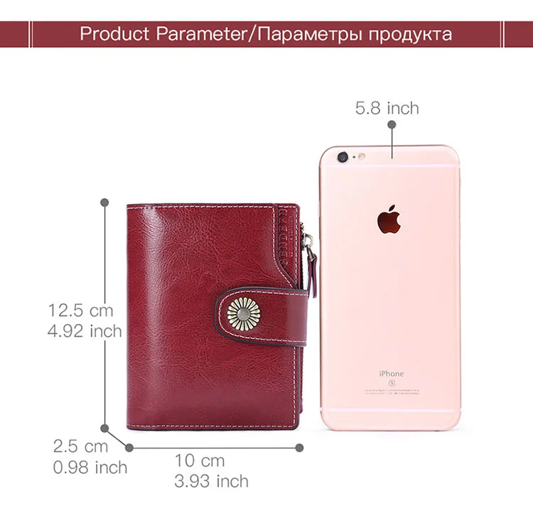 Женский кошелек с тремя сложениями короткий модный кошелек клатч