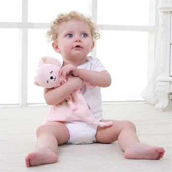 

1pc baby comfort towel newborn plush toy multi-function saliva towel cartoon panda rabbit elephant cute animal plush toy