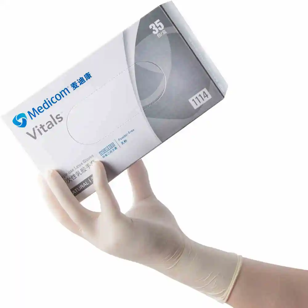 

35 Pairs of Disposable Sterile Latex Gloves 100% Natural Powder Free