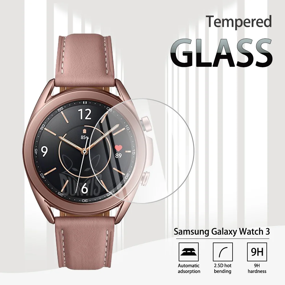 Закаленное стекло 2.5D для Samsung Galaxy Watch 3 прозрачная пленка против царапин