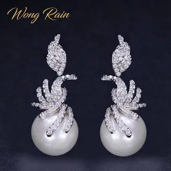

Wong Rain Luxury 925 Sterling Silver Freshwater Pearls Gemstone Drop Dangle Cocktail Wedding Earrings Fine Jewelry Wholesale