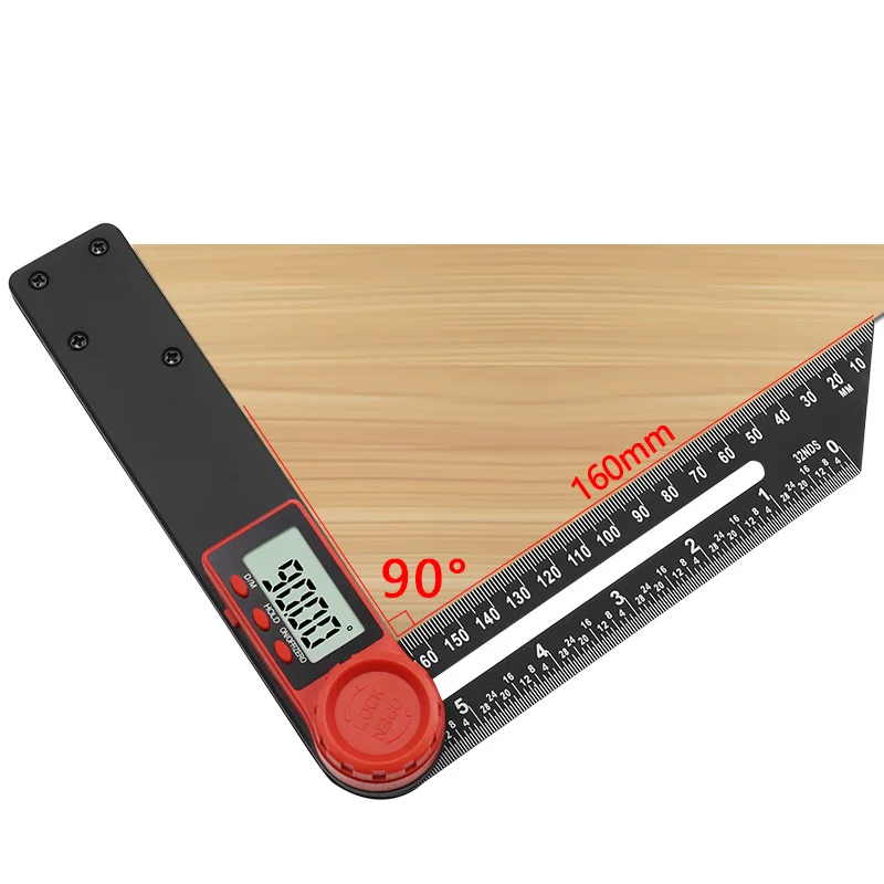 Digital display T-shaped movable angle woodworking tool level T-shaped angle ruler Digital display protractor caliper