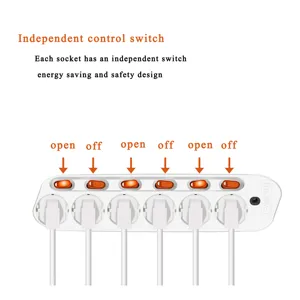 Image 4 - Extension cord Socket Individually Switched 3/4/5/6 bit hole Europe Standard Power eu electric Outlets Plug Overload Protection