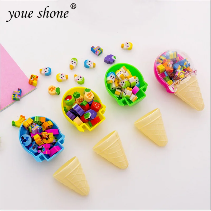 

1PCS Cartoon Children Eraser Ice Cream Eraser Student Stationery Wipe Pencil Marks Children Gift Office School Supplies Prizes