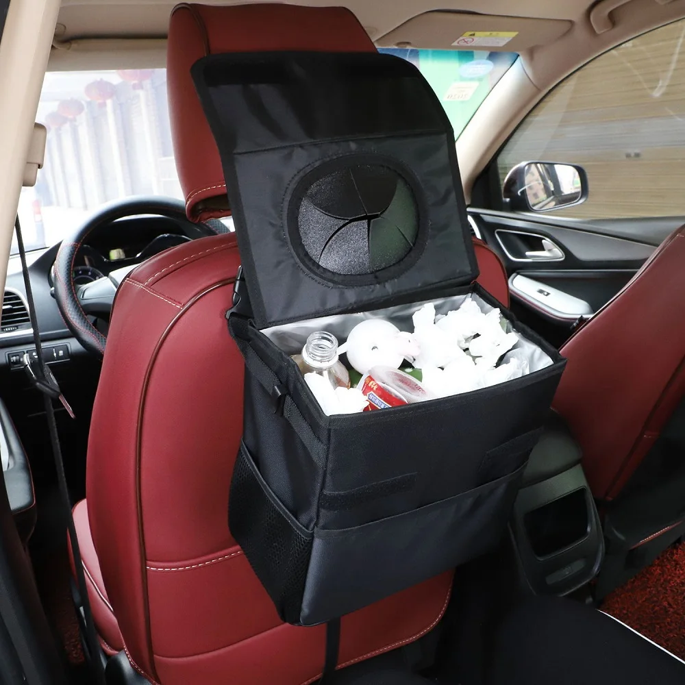 12L автомобильный футляр для мусора, креативный мусорный мешок для автомобильного блока сиденья или подвесной Складной автомобильный мешок для мусора, Оксфорд, водонепроницаемая сумка, черный