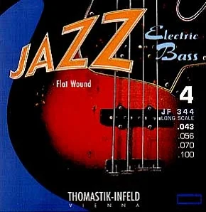 

Jf344 jazz flat wound bass guitar strings, nickel, flat braid, 43-100, Thomastik
