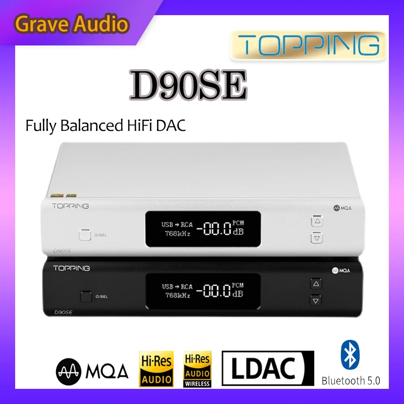 Полностью сбалансированный Hi-Fi декодер TOPPING D90SE ES9038Pro MQA DAC Bluetooth 5 0 DSD512 PCM768kHz |