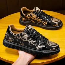 Spring and Autumn Youth Trends Color Matching Breathable Flat Heel Men's Umbrella Cloth Lace-up Casual Shoes Size 39-44