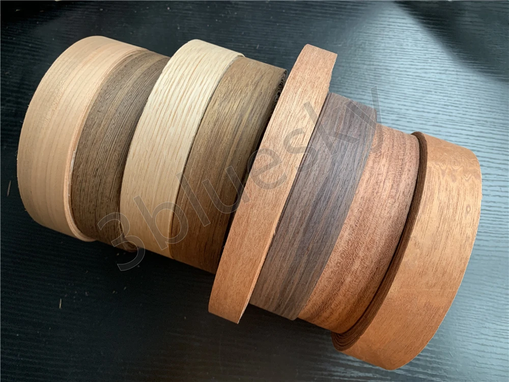 Natural Wood Edge Banding 5cm 4cm 35mm 28mm 22mm 2cm Maple White Oak Walnut Cherry Teak Ash Bubinga Sapele