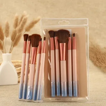 

Makeup Brush 5PCS Gradient Color Makeup Brush Wooden Handle Aluminum Tube Foundation Eyeshadow Soft Hair Makeup Brush Set Face