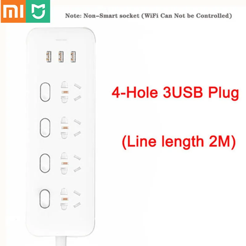 Розетка удлинителя Xiaomi Mi 4 порта 3 USB 2 0|Удлинители электрические| |