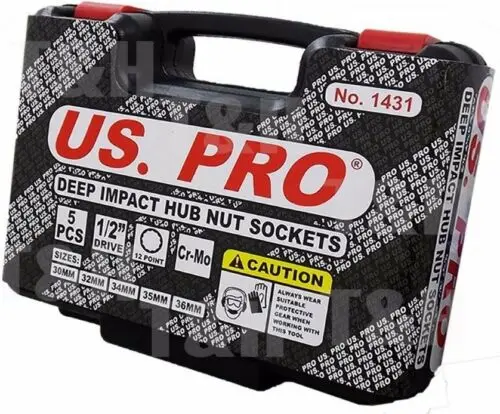 BERGEN-12-Point-Axle-Hub-Nut-Socket-Set-1-2-034-Drive-Thin-Wall-Deep-Impact-Sockets