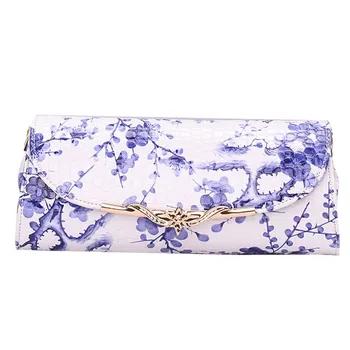 

Fashion Vintage Bag Chinese Style Blue And White Porcelain Ladies Classic Leather Chain Bag Travel Bag Small Women Handbags 1207