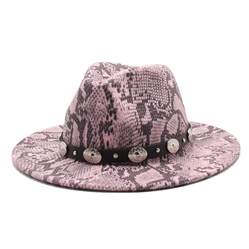 Новая шерстяная фетровая шляпа с кожаной лентой для мужчин и женщин, элегантная дамская шляпа с широкими полями для зимы и осени, джазовая церковная Панама, сомбреро, Кепка - Цвет: 2