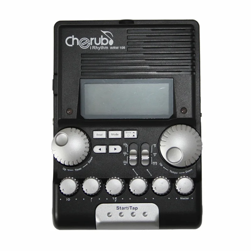 

Cherub WRW-106 Drum Metronome with multiple rhythms human voice counting tap tempo function