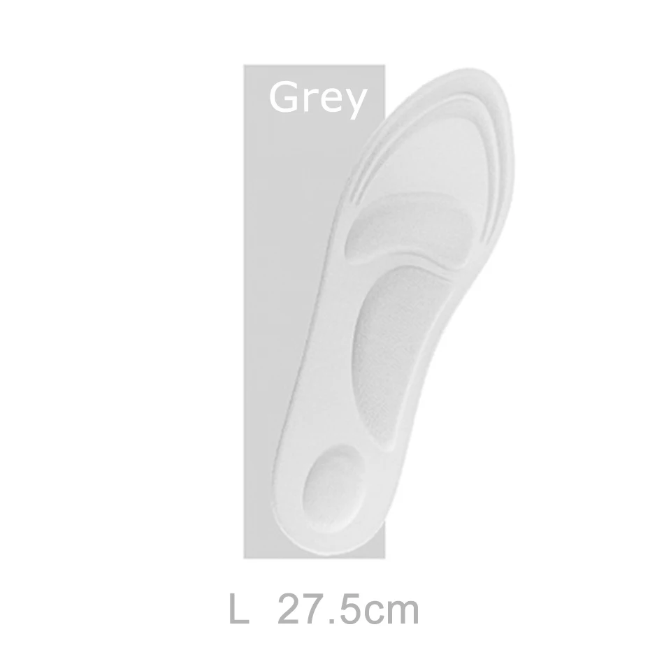 Gray L- 27.5cm 4D растягивающиеся дышащие дезодорирующие стельки для бега, стельки для ног, мужские и женские стельки для обуви, ортопедическая прокладка с эффектом памяти - Цвет: Gray L- 27.5cm