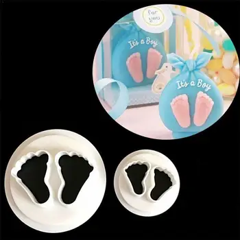 

2Pcs/Set New Cute Baby Feet Fondant Cake Mold Sugar Bakeware Tool Baking Tools Tool DIY Craft Decorating Convenient Z6D3