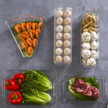 

Refrigerator Organizer Bins Stackable Fridge Organizers Storage Box with Cutout Handles for Freezer Cabinets FAS6