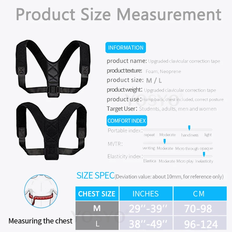 Adjustable Back Posture Corrector Medical Clavicle Orthopedic Spine Back Shoulder Lumbar Brace Support Belt Posture Correction 4