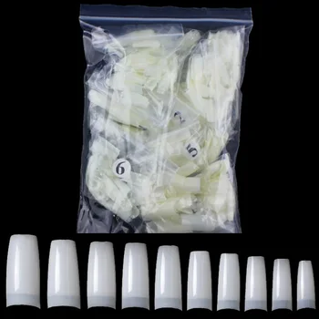 

100/500pcs Clear Half French False Nail Art Tips Acrylic Transparent Natural Fake Nails UV Gel Manicure Ultra Flexible Tip Lot