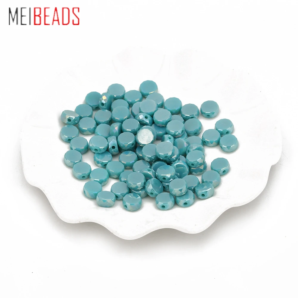 MEIBEADS 10 шт. 8*4 мм стеклянные плоские круглые бусины россыпью ручной работы для