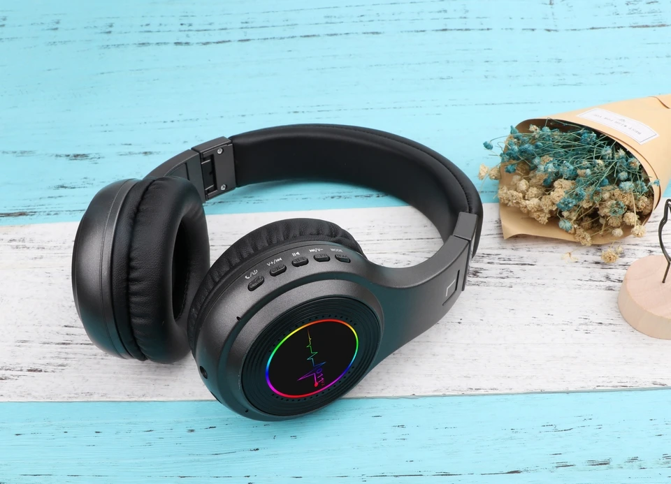 Беспроводные наушники Bluetooth-гарнитуры Складная игровая подсветка портативные стерео музыкальные спортивные наушники для мобильных телефонов ПК