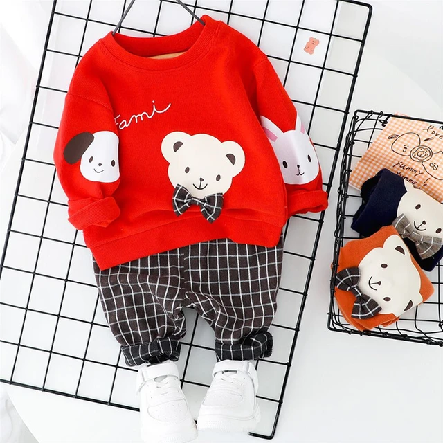 Spring Autumn Baby Infant Boy Outfit Set fashion Checkerboard plaid long  sleeve hoodies+pants 2pcs children suit kids clothes - AliExpress