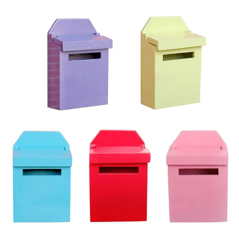 1:12 Puppenhaus Holz Miniatur Vintage Briefkasten Briefkasten mit Deckel für 