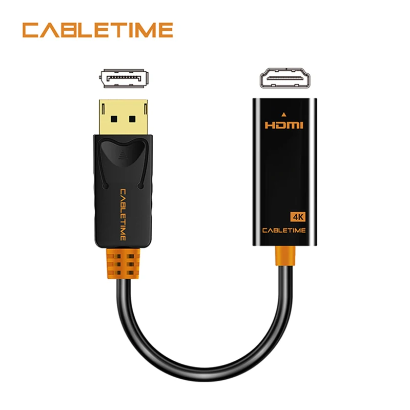 Cabletime DP к HDMI Мужской Женский конвертер 4 К/2 К Дисплей Порты и разъёмы HDMI адаптер Дисплей Порты и разъёмы hdmi 4 кфор Macbook HDTV проектор N007