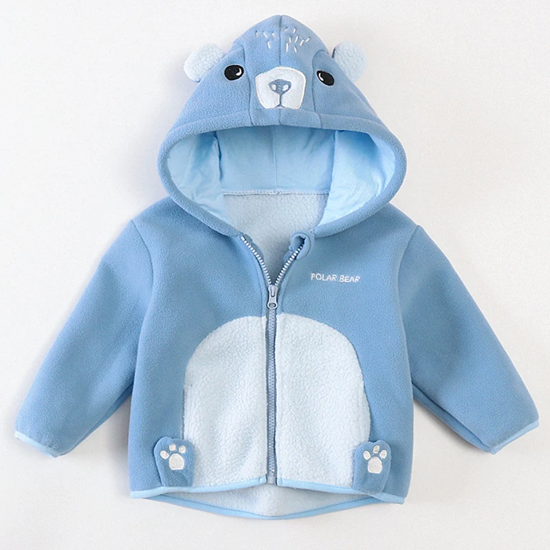 

2021 Spring Autumn Boys Coats Kids Girls Cartoon Jackets Warm Velvet Winter Children Zipper Outerwear Baby Toddler Clothes 1-5Y