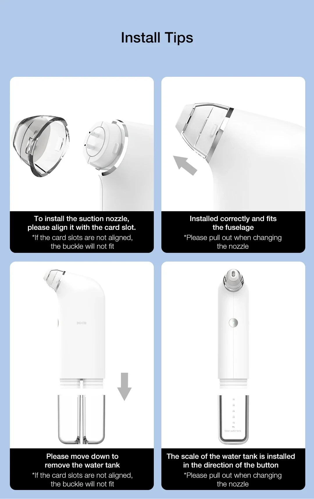 New Xiaomi DOCO Pore Vacuum Cleaner Blackhead Remover Electric Acne Cleaner Pore Cleaner Machine Facial Beauty Clean Skin Tool