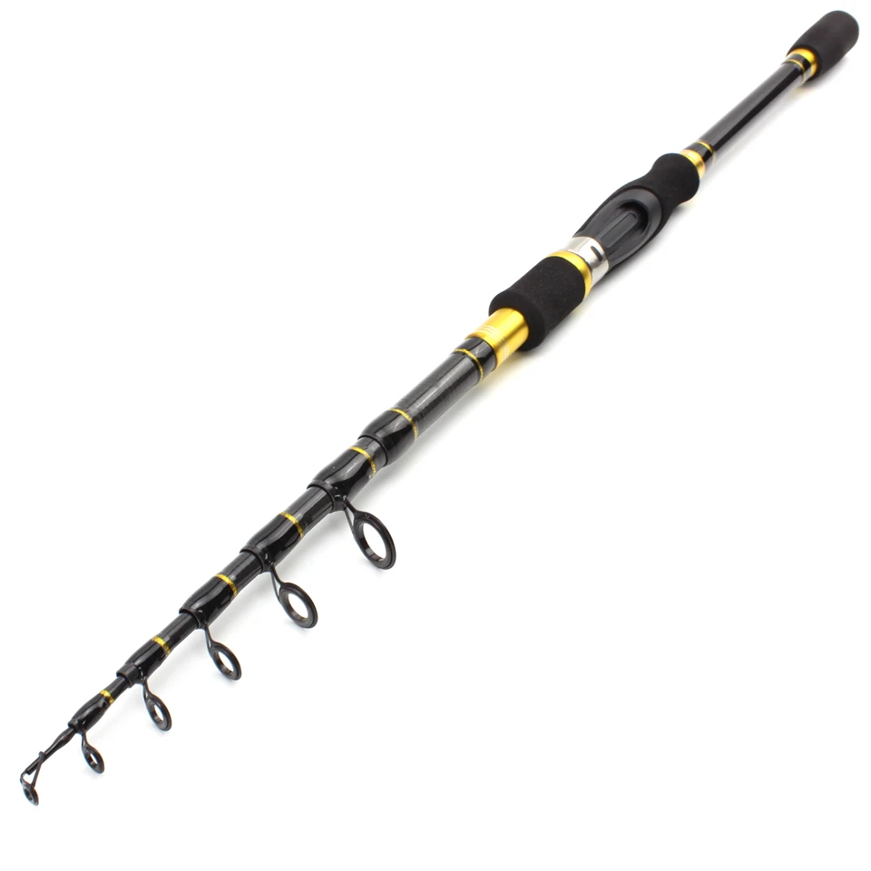 Caña De Pescar Telescópica De Carbono 2.1m - Ideal Para Spinning, Viajes Y Pesca Con Señuelos (7-25g)