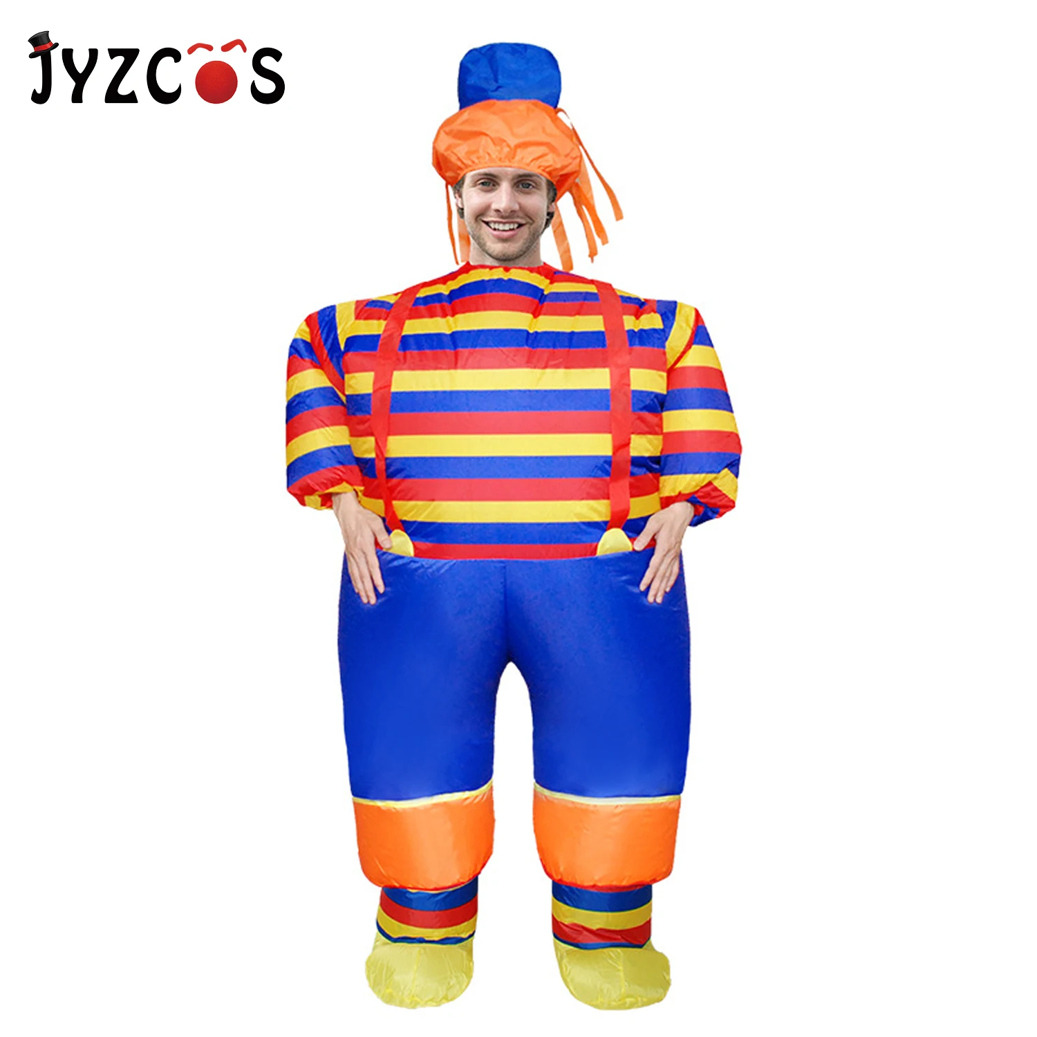 JYZCOS взрослый надувной костюм клоуна Рождество Косплей комбинезон Тыква праздник события костюм партии надувной одежды с шляпой