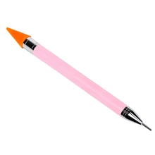 Двусторонний дизайн ногтей восковые запонки-бисер Стразы драгоценные камни кристалл драгоценность Алмазные Камни Выбор Раскрашивание ручка аппликатор инструмент+ 2 дополнительных воска