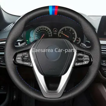 

Custom Made DIY Anti Slip Black Leather Car Steering Wheel Cover for BMW G30 530i 540i 520d 530e 2016-2018